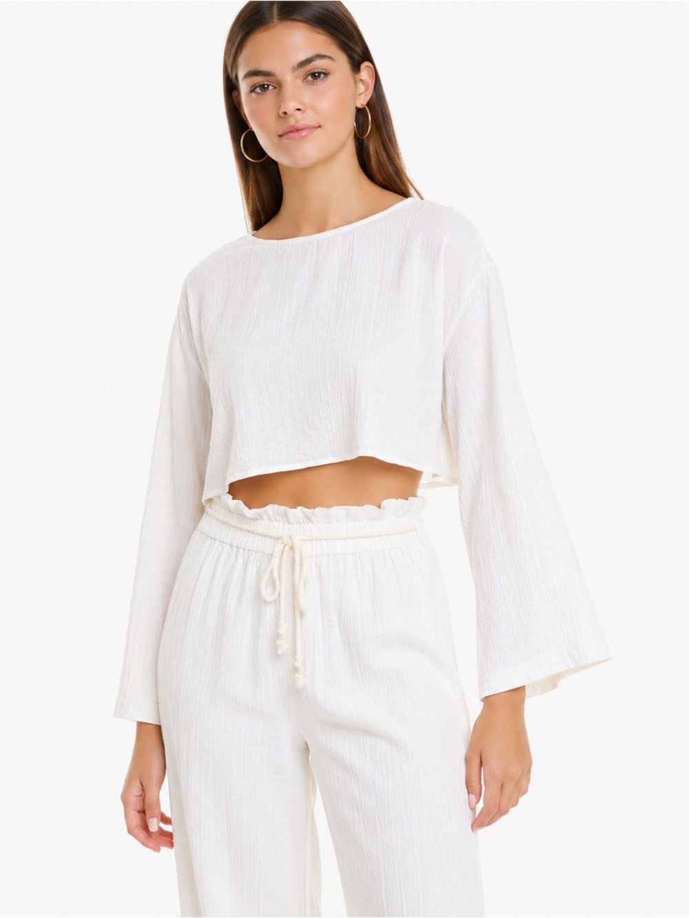 ONIA NWT Beach Gauze Crop Top White Women Size XL